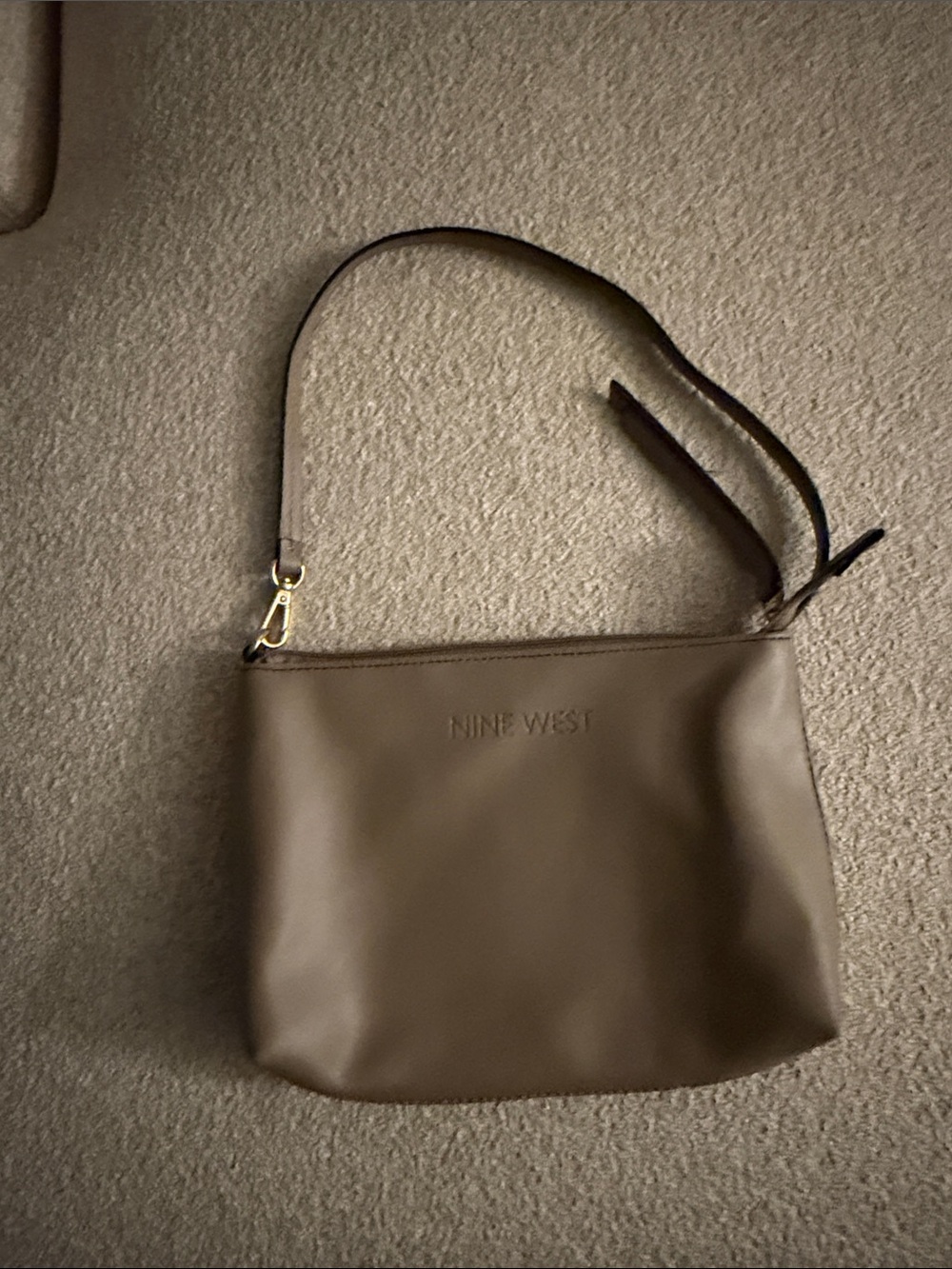 Nine West Brown Shoulder Bag with Gold Accent